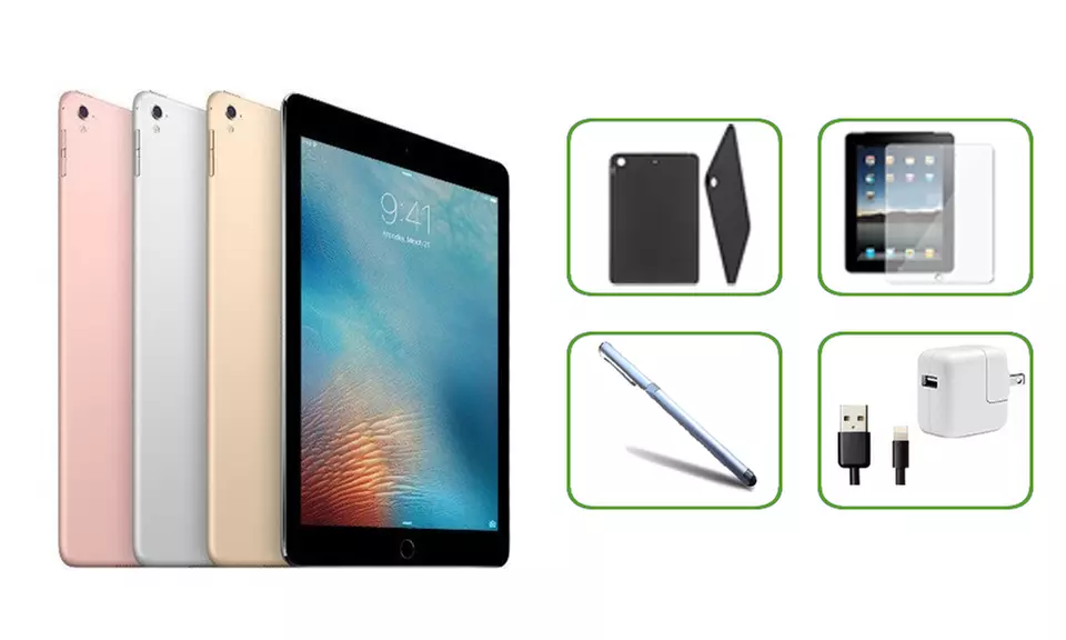 Apple iPad Pro 9.7" WiFi Tablet With Accessories Bundle Refurbished (B Grade)