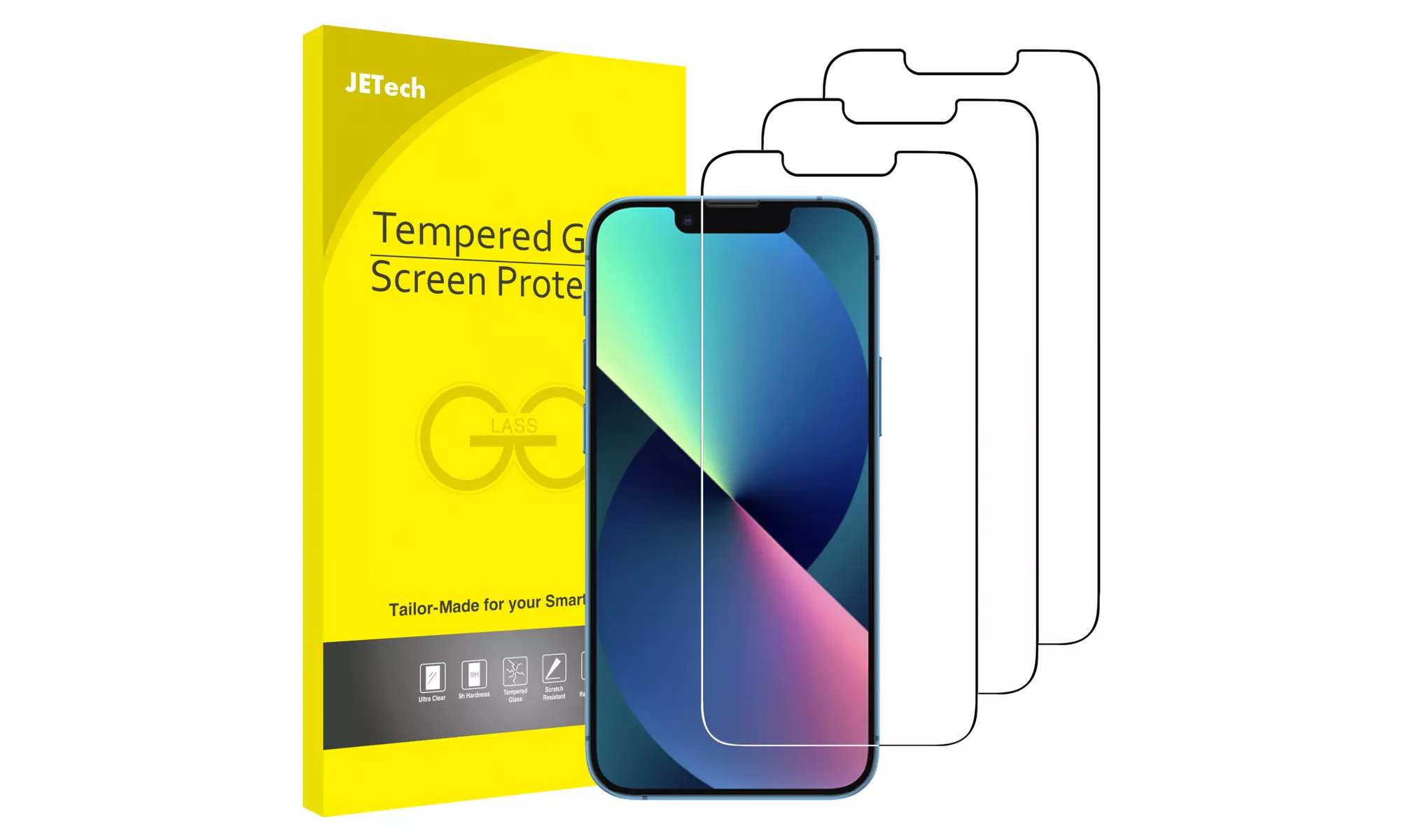 Screen Protector for iPhone X/XR/XS/XS Max, 11/12/13, Mini, Pro, Pro Max, 3-Pack