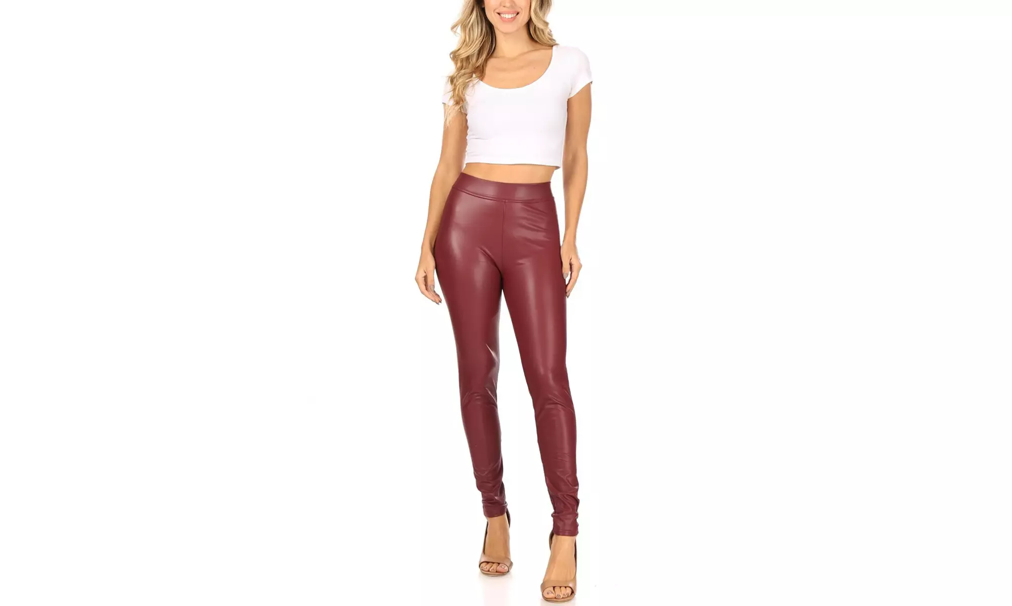 Women's Casual Faux Leather Legging Pants