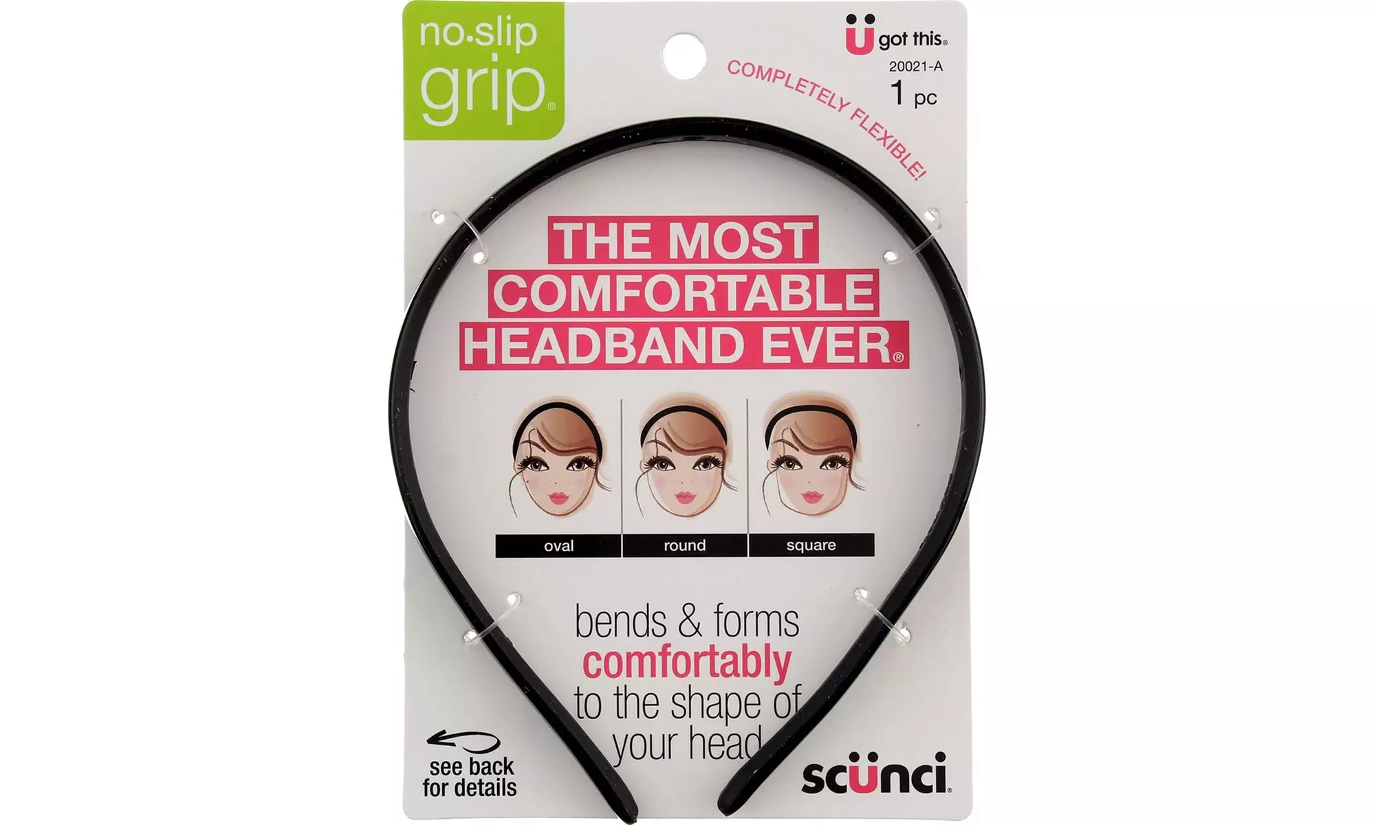 Scunci No Slip Grip Bendable Headband - 3 per case. - Primary Image
