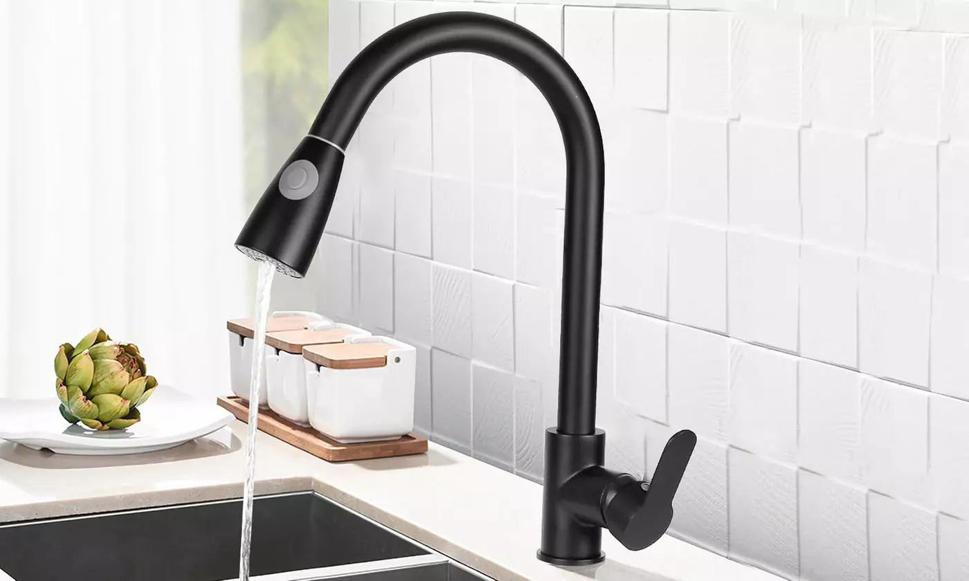 iMounTEK Single-Handle Pull Down Sprayer Head Kitchen Sink Faucet - Primary Image