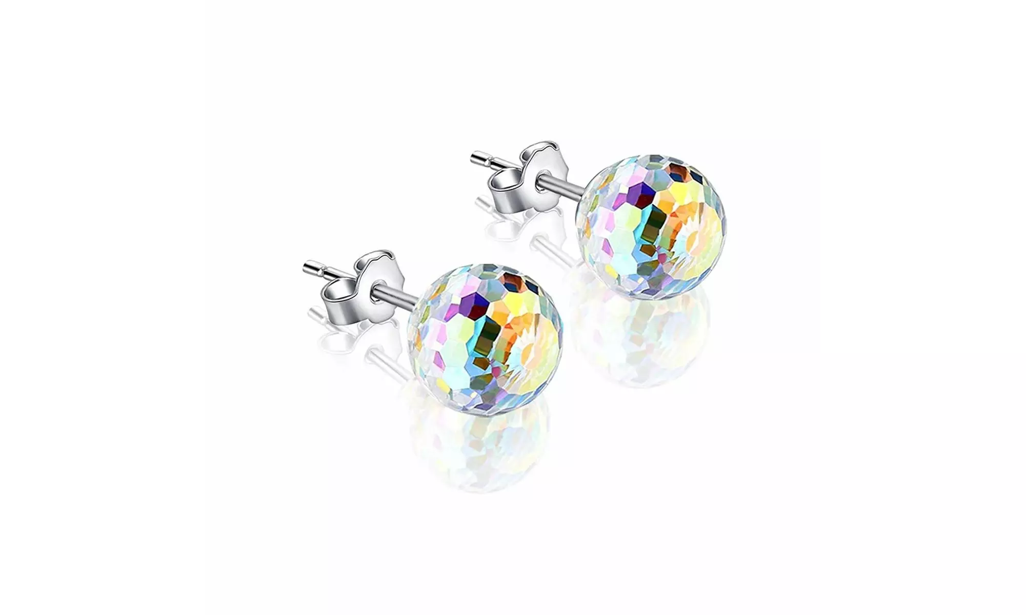 18k White Gold Plated 7 Pack Crystal Earring Set