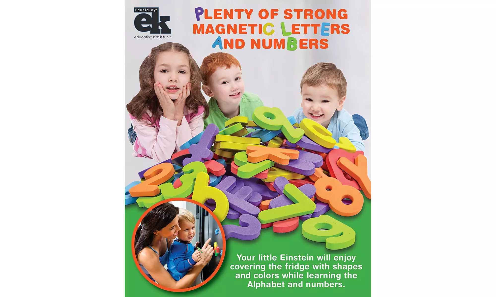 Magnetic Foam Letters and Numbers Premium Quality ABC, 123 Foam Alphabet Magnets - Second Medium