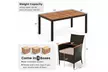 Costway 7 Pieces Outdoor Wicker Dining Set with Acacia Wood Table and 6 Chairs - Second Medium