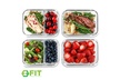 1 & 2 Compartment Glass Meal Prep Food Storage Containers (4 Pack, 35 Oz) - Second Medium