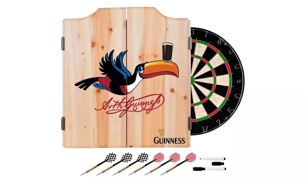 Guinness Dart Cabinet Set with Darts and Board - Toucan - Primary Image