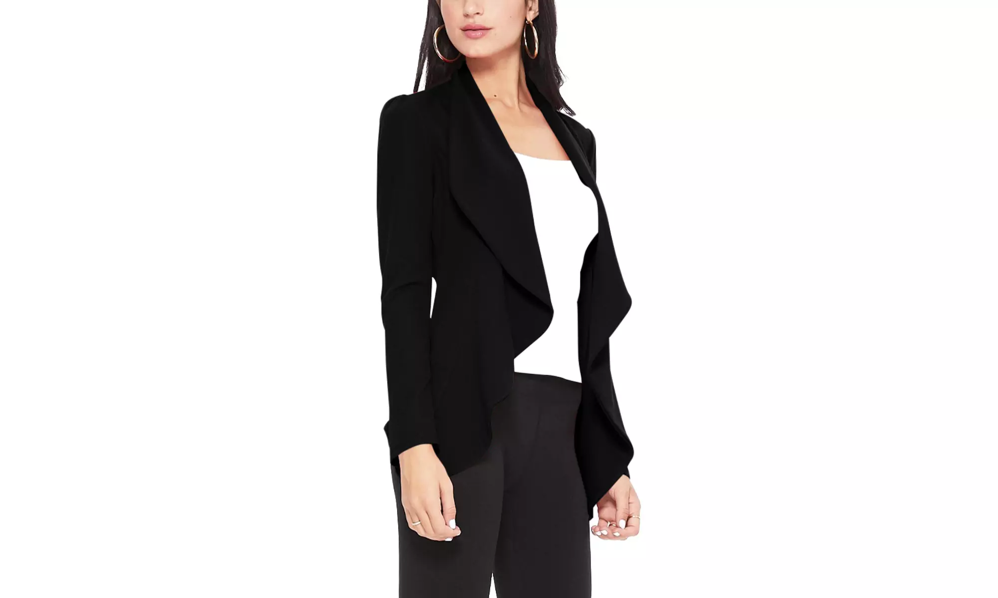 Casual Long Sleeves Open Front Office Wear Solid Blazer Jacket S-3XL