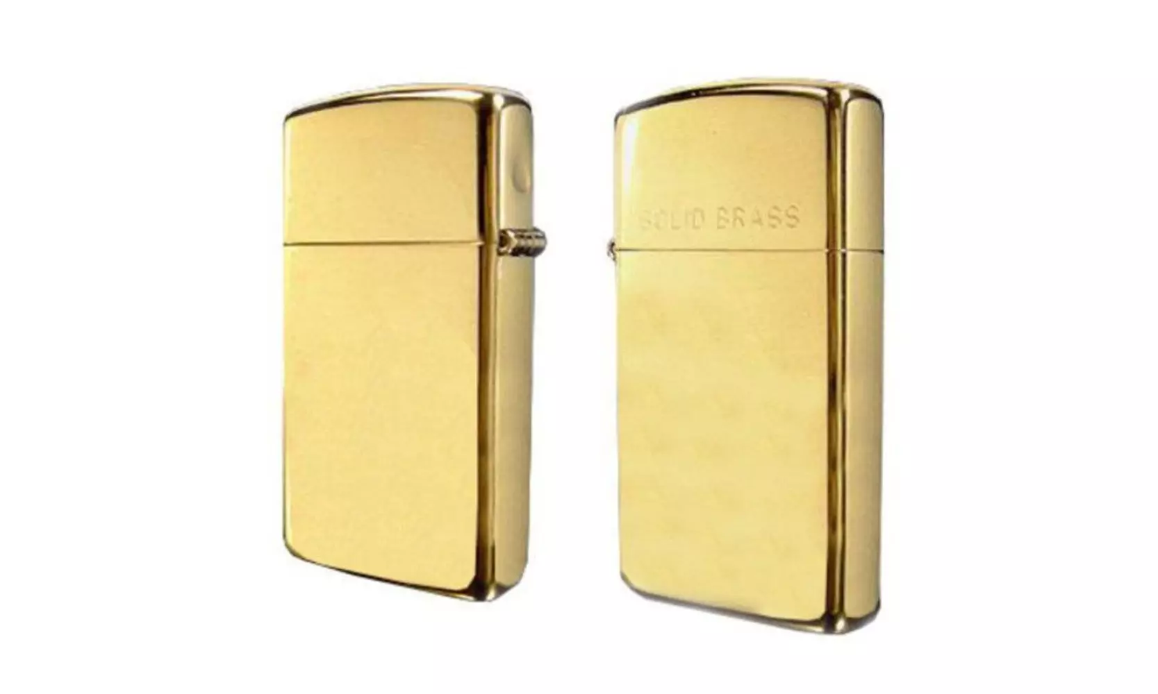 Zippo Slim Solid Brass Engraved Lighter, High Polish Brass Genuine Lighter  - Second Medium