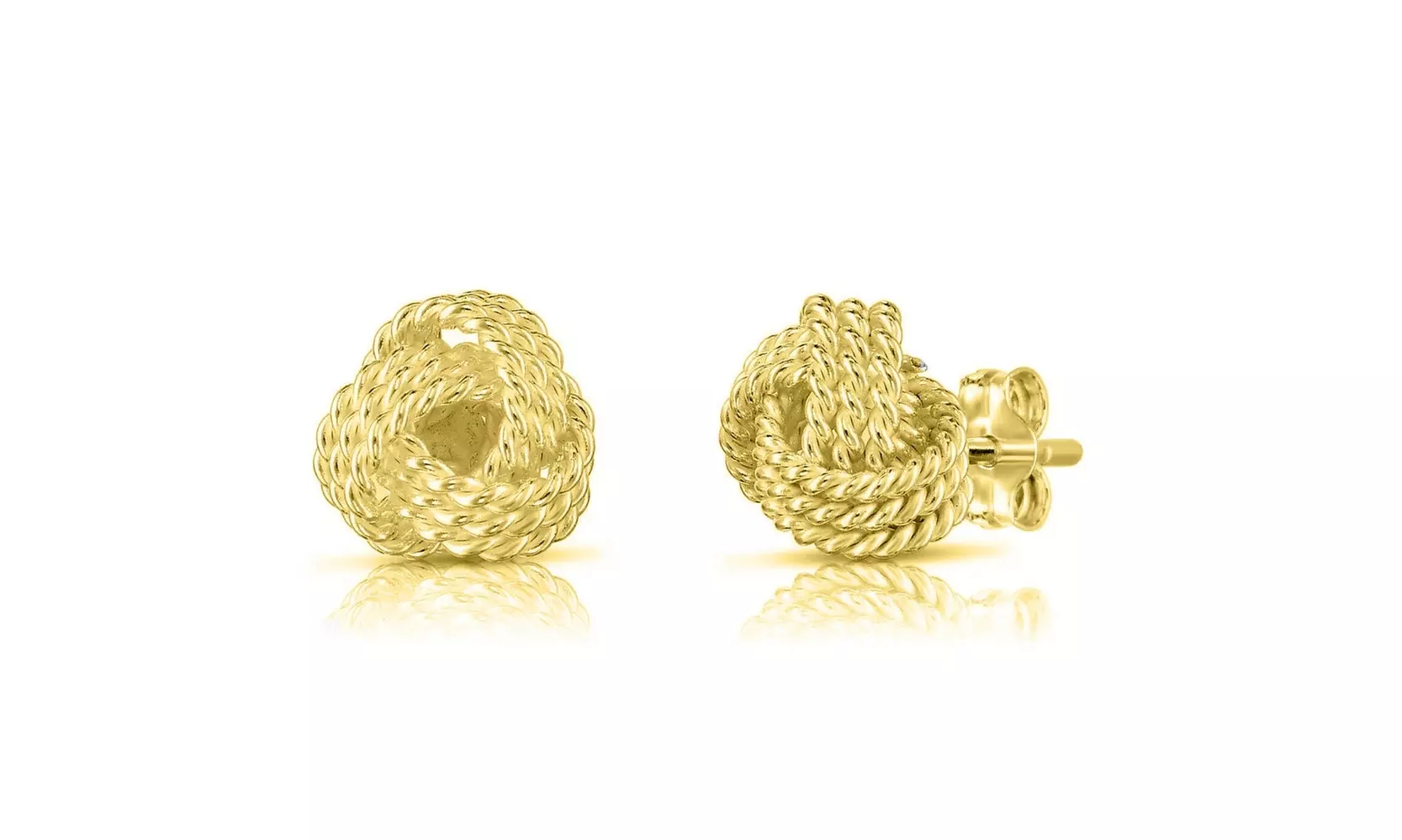 Italian Made 925 Sterling Silver Twist Love Knot Stud Earrings