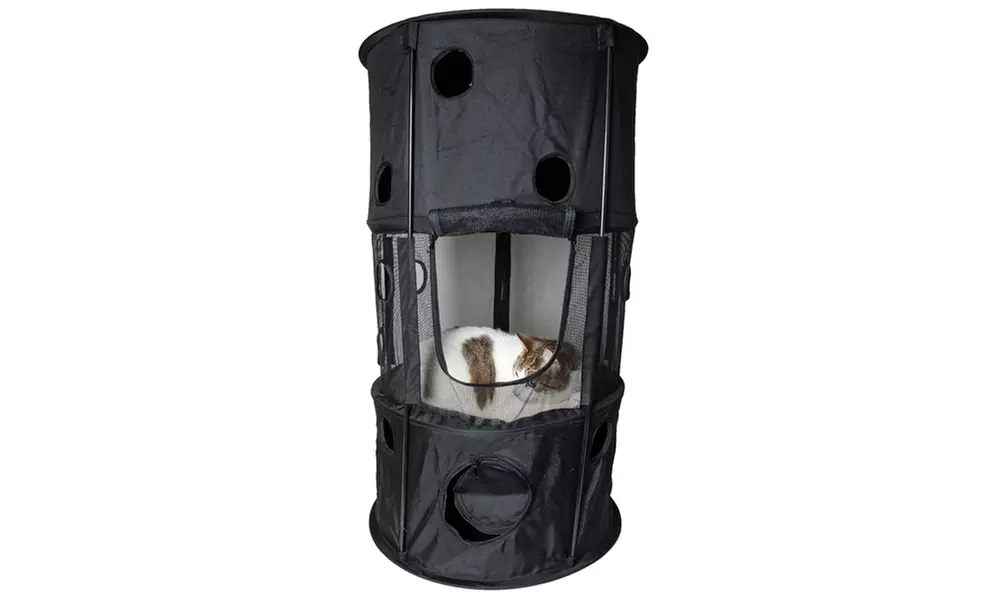Pet Life Circular Obstacle Play-Active Travel Collapsible Travel Pet Cat House  - Primary Image