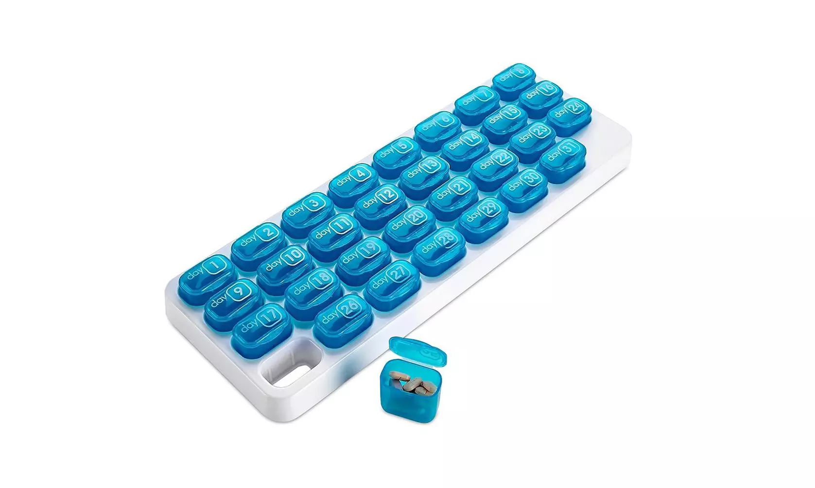 31 Day Monthly Pill Organizer Tray Daily Pop-Out Pods - Travel Home  - Second Medium