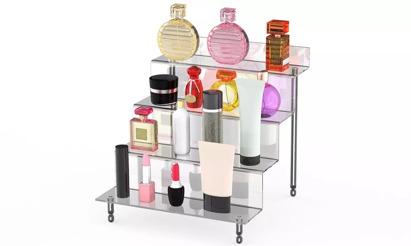 NewHome Two-Pack 4-Tier Acrylic Display Stand Makeup and Perfume Organization 
