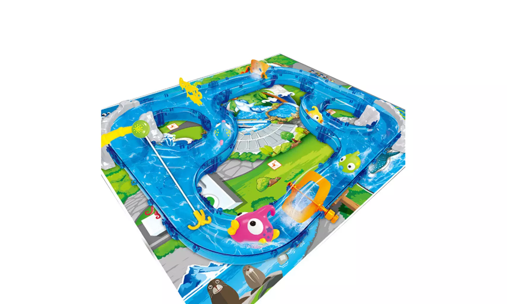 DIY Assembly Track Fishing Game toy Waterway Park Bath Water Toys - Primary Image