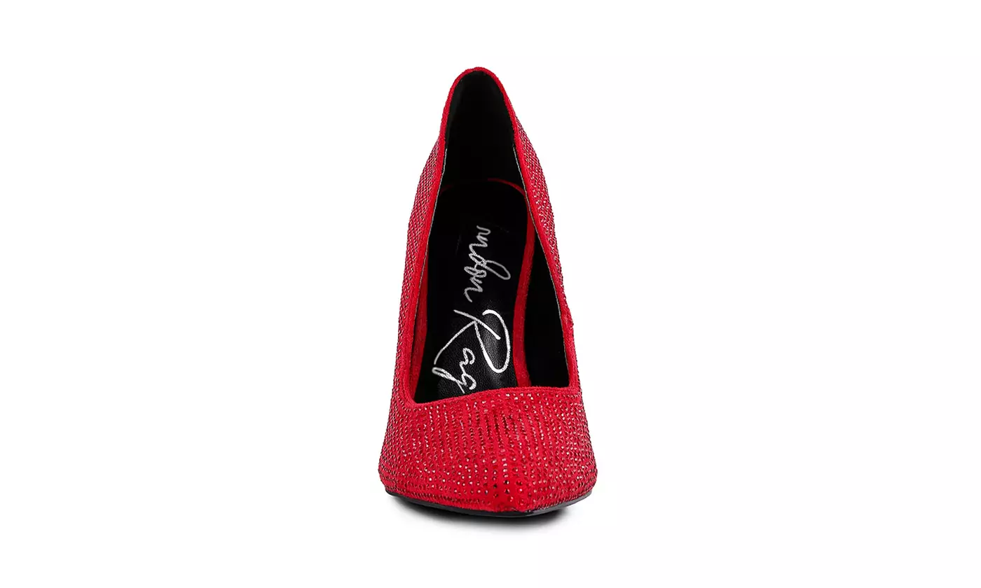 London Rag Alter Ego Heatseal Court Embellished Stiletto Heels