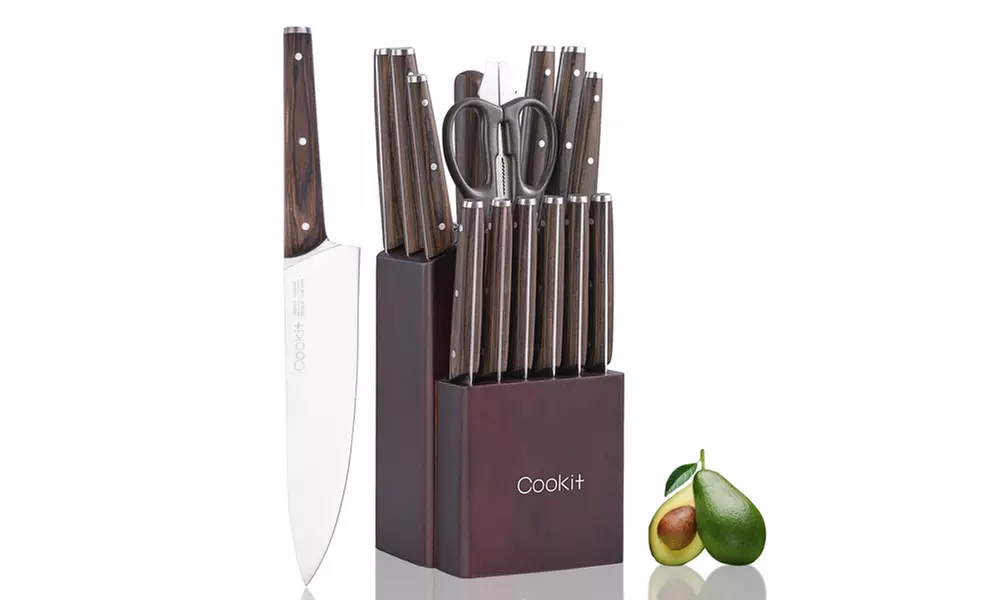 15 Piece Knife Sets with Block for Kitchen Chef - Primary Image