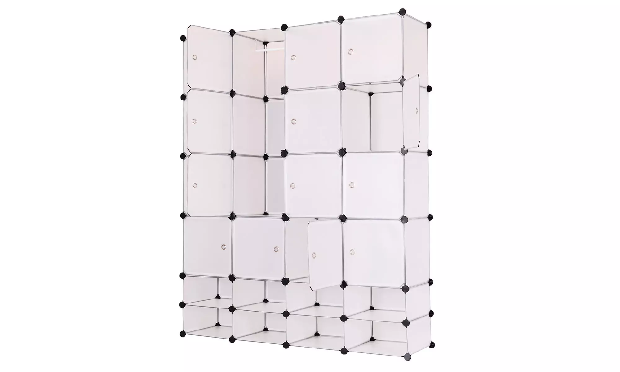 DIY 16&8 Cube Portable Clothes Wardrobe Cabinet Closet Storage Organizer W/Doors - Primary Image