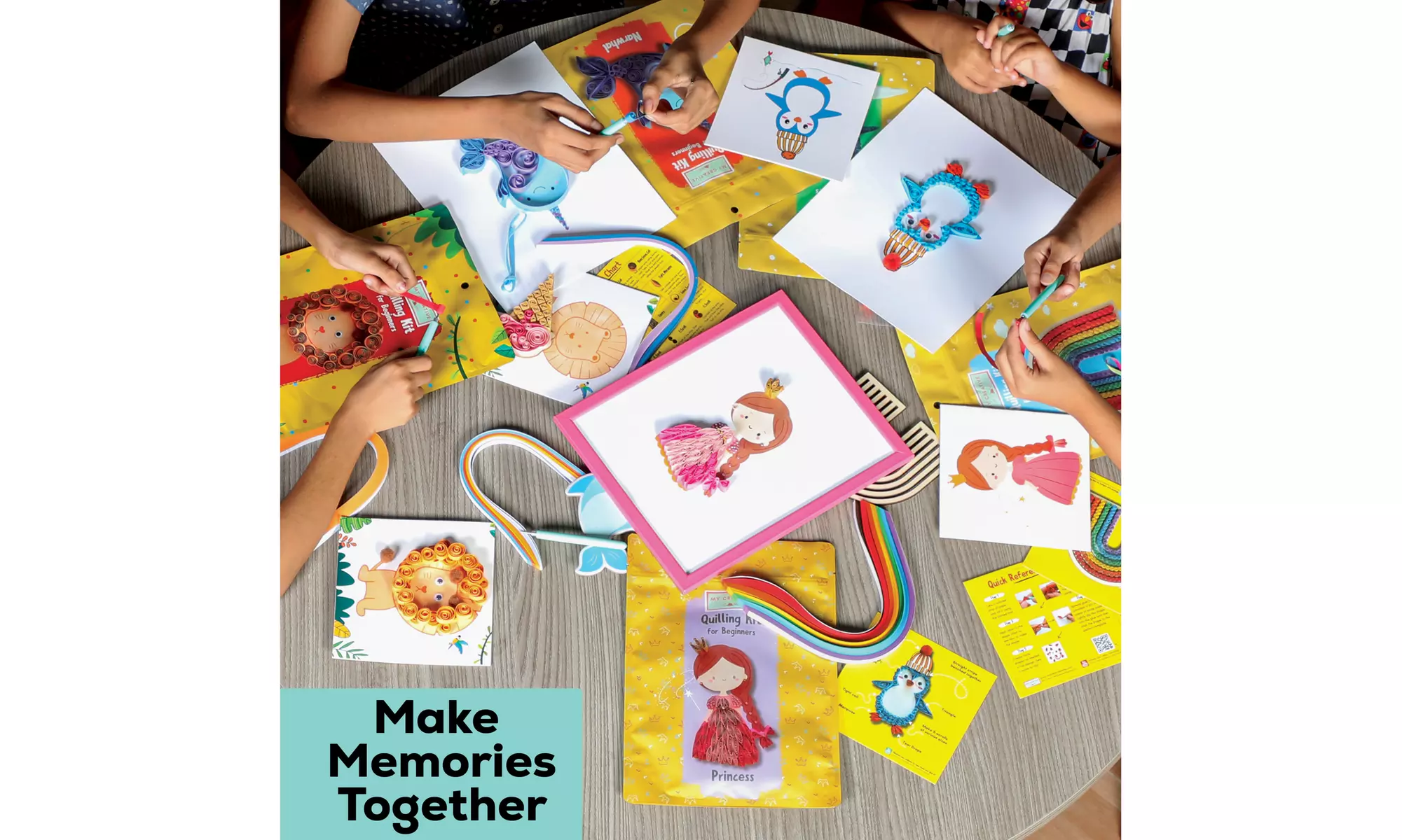 Beginner Mini Quilling Kit - Set of 5 - 1 Project with Instructions - Second Medium