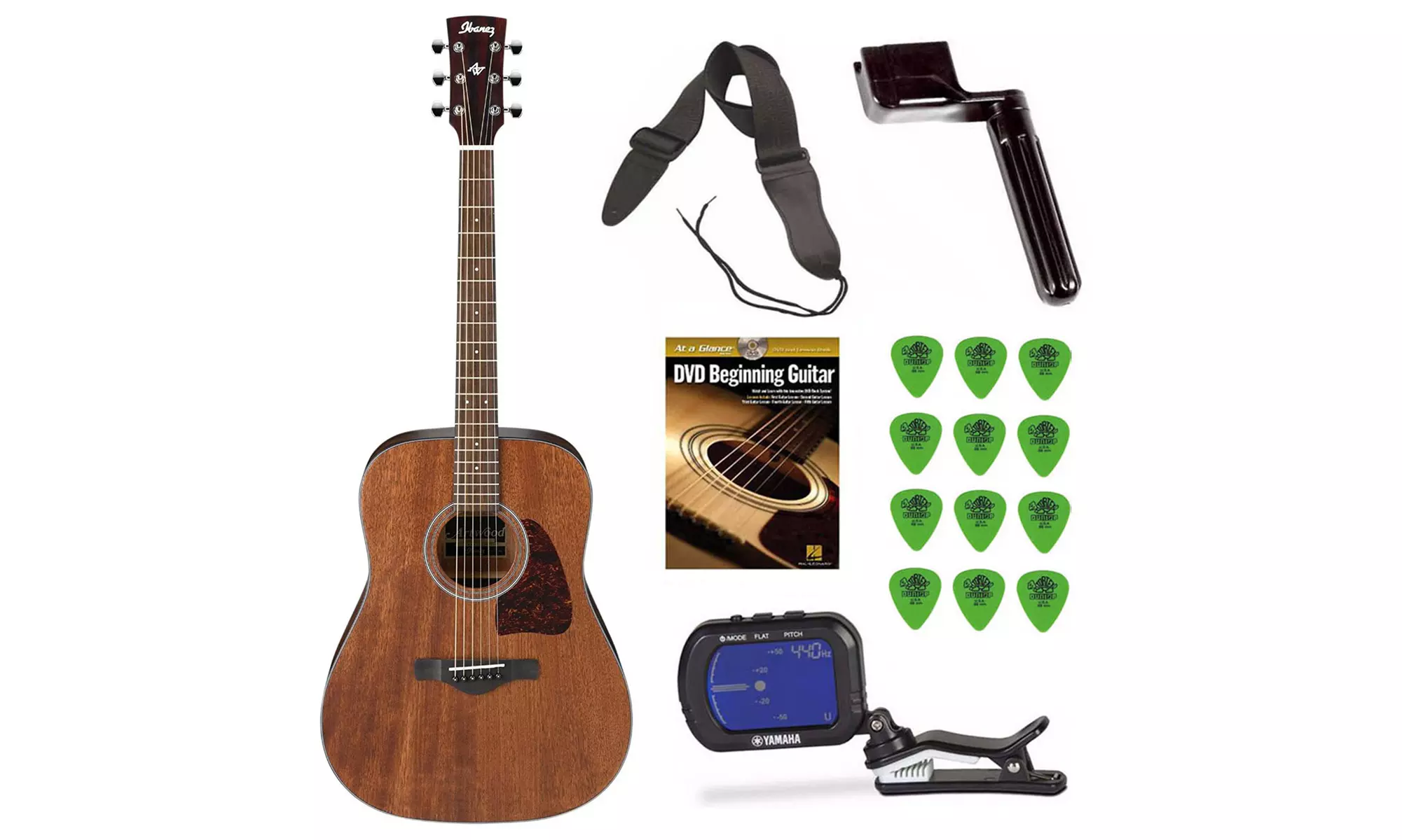 Ibanez AW54OPN Artwood Dreadnought Acoustic Guitar w/ Tuner, Accessory Kit - Primary Image