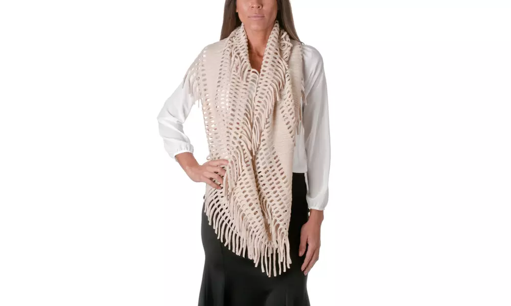 Riverberry Knit Infinity Scarf With Tassels KSF1415-2 - Primary Image