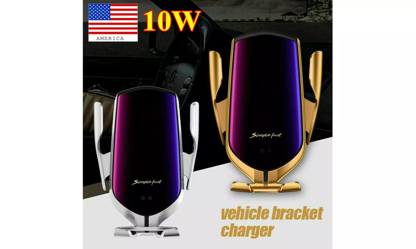 Wireless Automatic Clamping Smart Sensor Car Phone Holder and Fast Charger 10W - Primary Image
