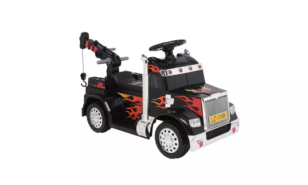 6V Ride On Toys Small Crane Power 4 Wheels Cars for Kids with Single Drive - Primary Image