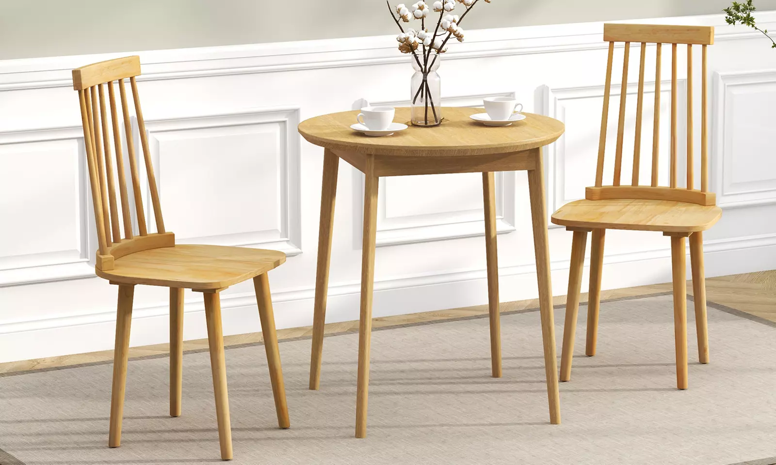 Costway Set of Two Windsor Spindle Back Dining Chairs - Primary Image
