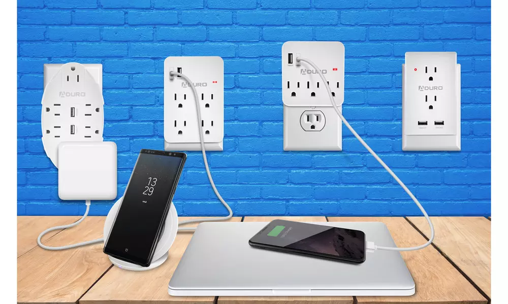 Aduro 2, 3, 4, or 6 Outlet Surge Protector with Dual USB Ports - Primary Image