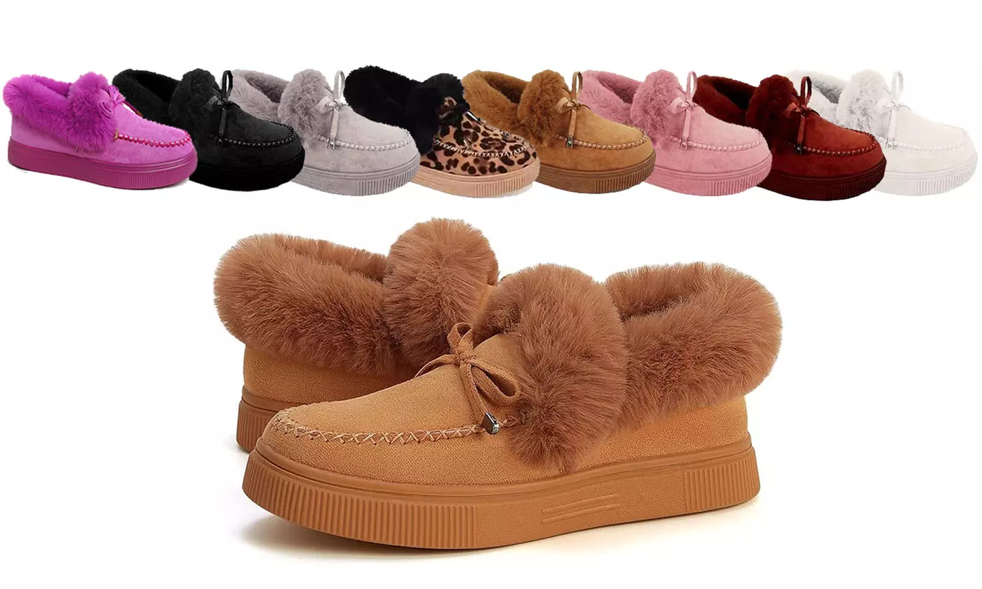 Women's Warm Lined Ankle Bootie Slipper - Primary Image