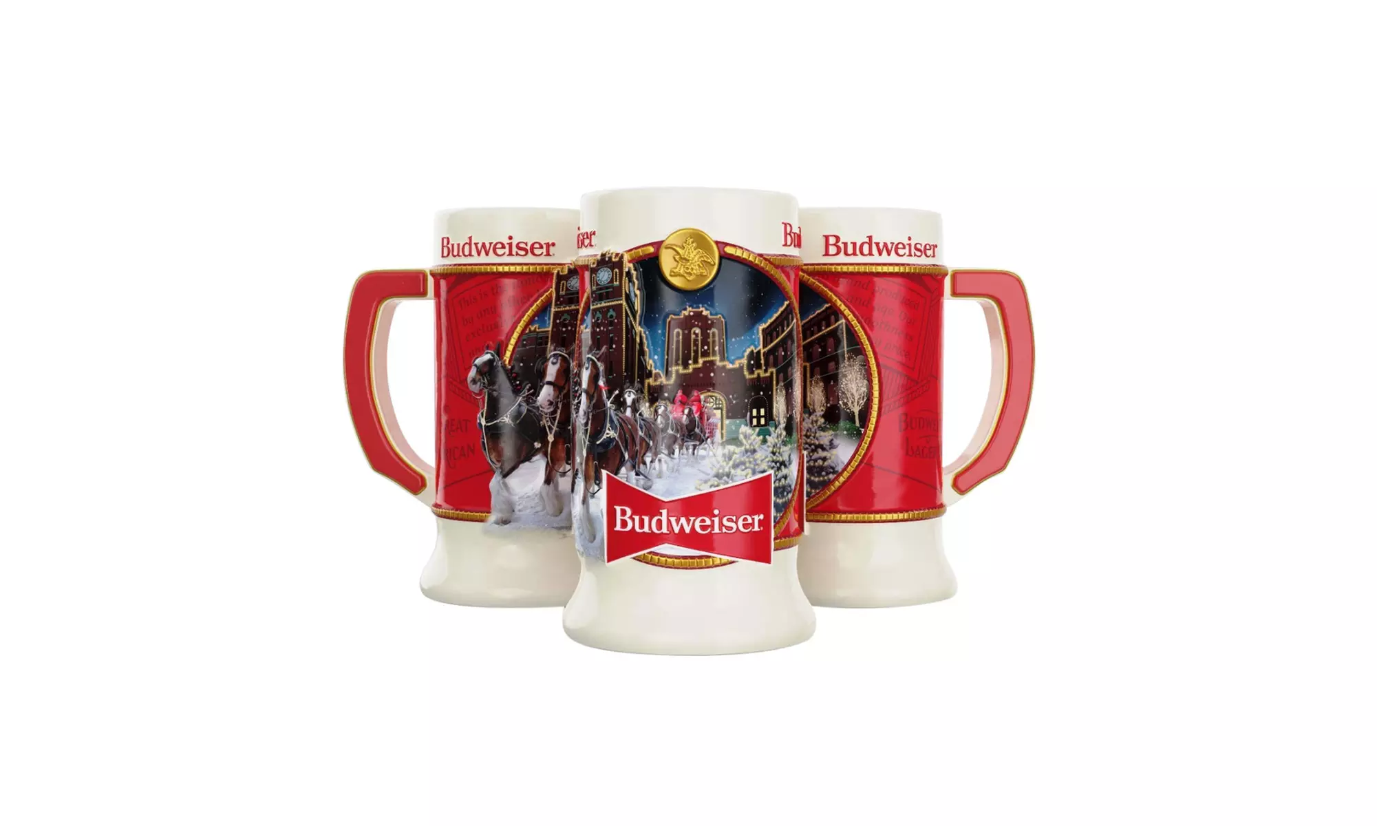 Budweiser 2020 41st Edition Clydesdale Holiday Stein Beer Mug (2-Pack) - Second Medium