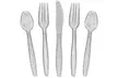 Juvale Silver Glitter Plastic Cutlery Set of 48 Forks Knives and Spoons (Silver) - Second Medium