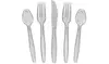 Juvale Silver Glitter Plastic Cutlery Set of 48 Forks Knives and Spoons (Silver)