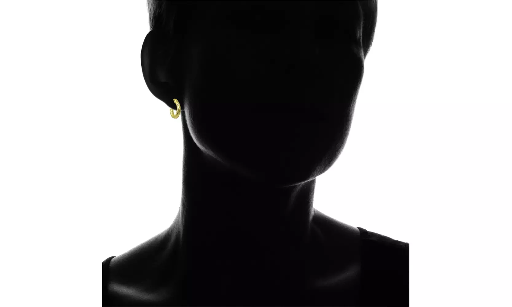 3x15mm Round Diamond-Cut Polished Gold Plated 925 Silver Small Hoop Earrings