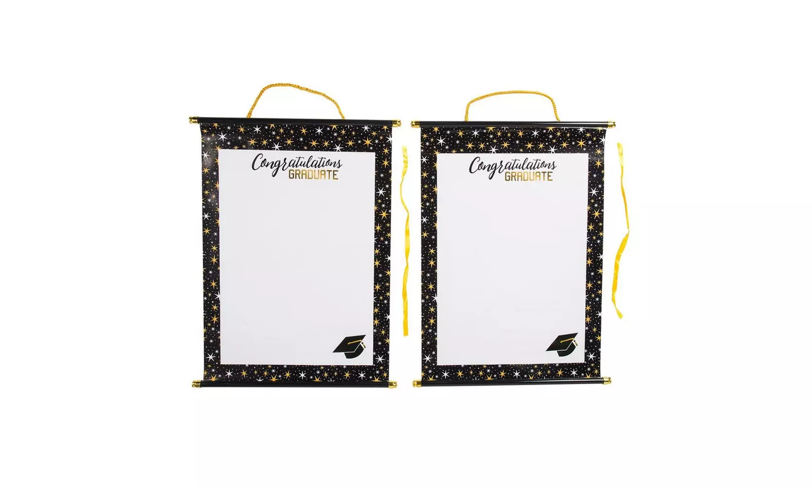 2 Pack Graduation Party Signature Scrolls, White with Color Border, 22" x 15.9" - Primary Image