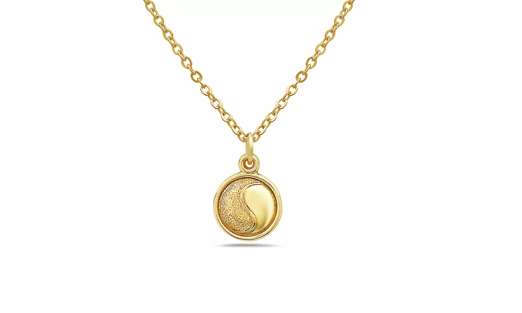 14K Gold Danity Disc Pendant Necklace