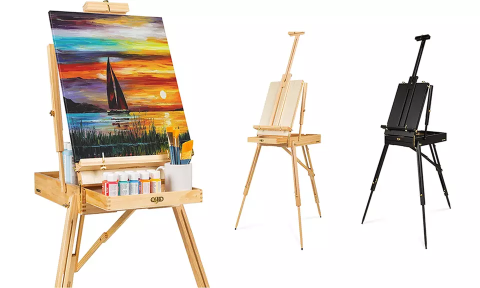 Portable Wooden Folding French Easel Adjustable Sketch Box Artist Tripod - Primary Image