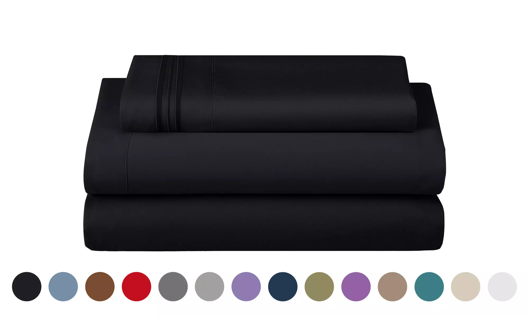 Lux Decor 4Pc Deep Pocket Sheet Set With Embroidered Pillowcases & Giftable Bag
