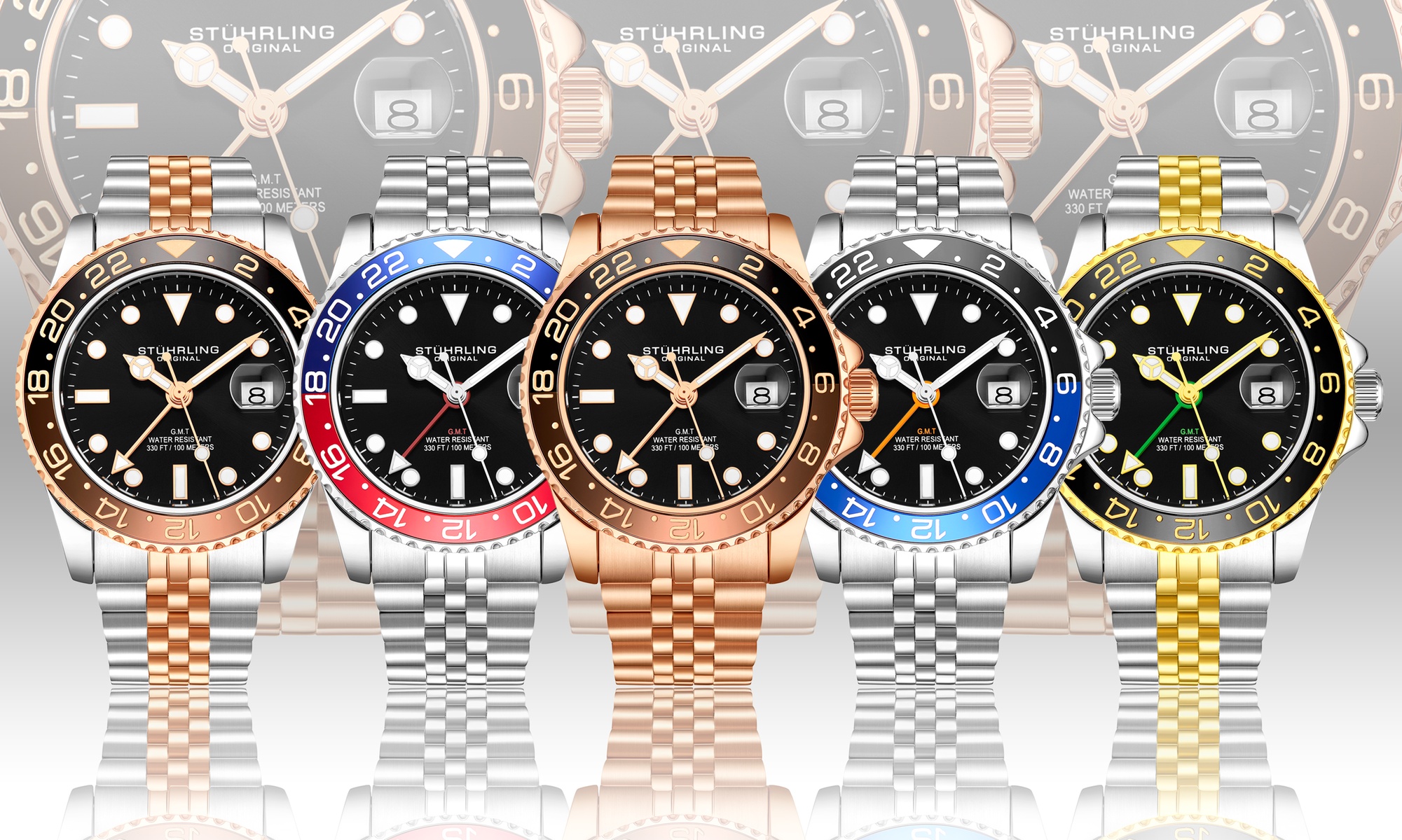Stuhrling Original Men's Aquadiver Bracelet Watch Collection GP17134