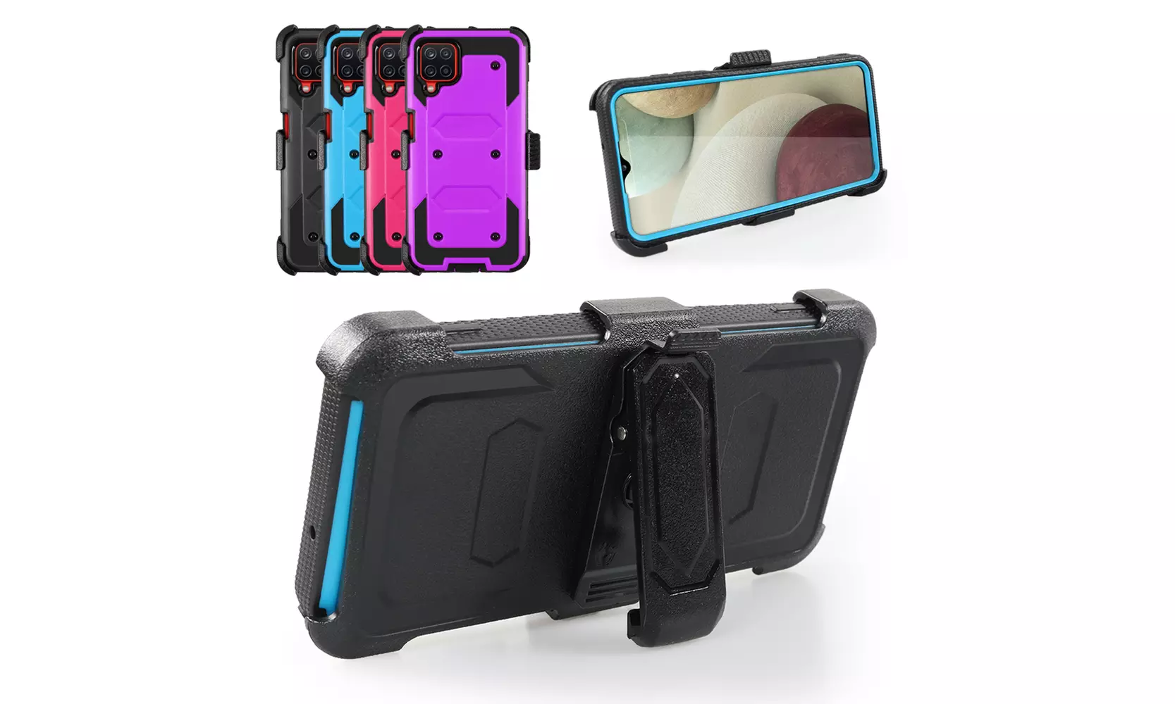 For Samsung Galaxy A12 A32 A52 Phone Case Shockproof Hybrid With Stand Belt Clip - Primary Image