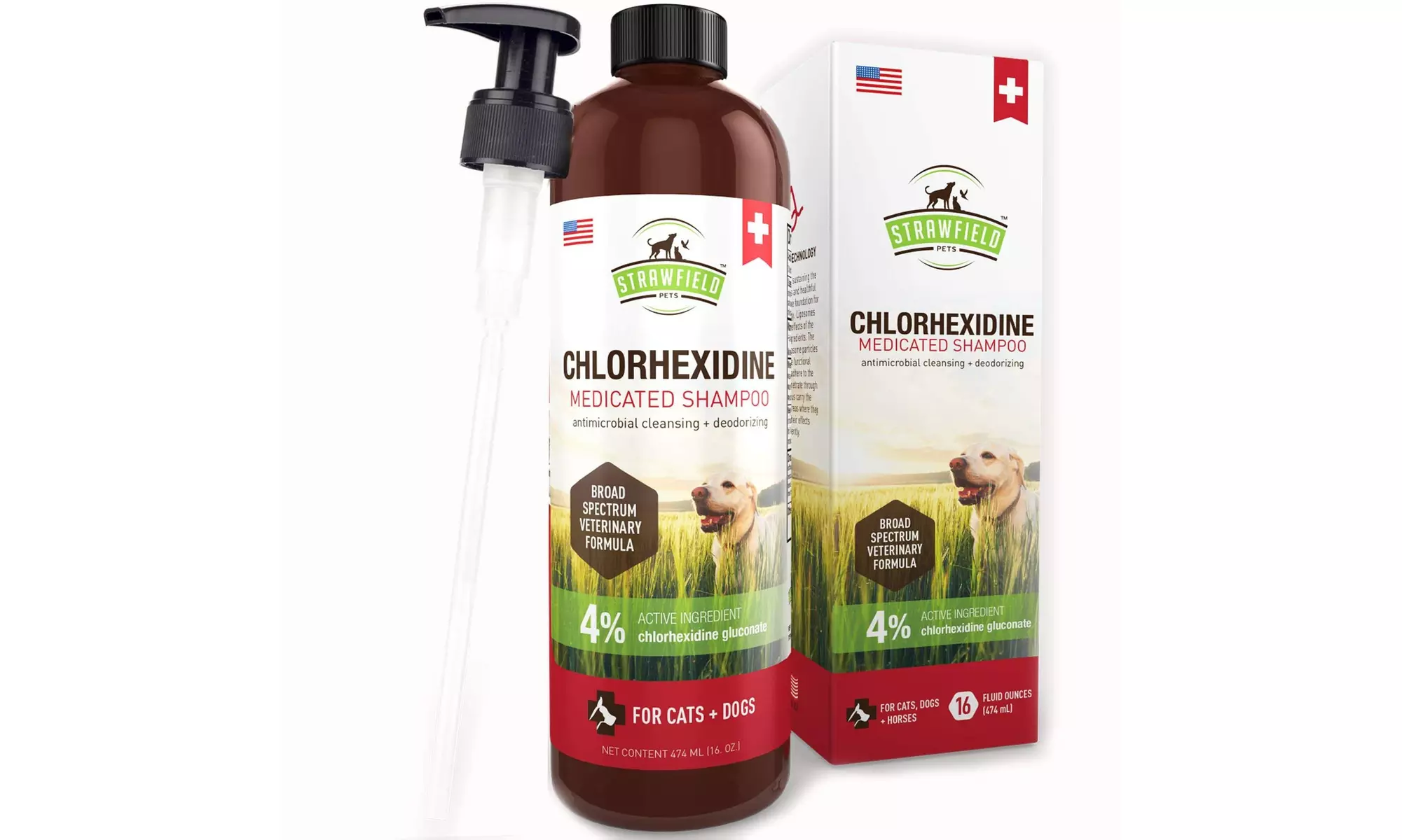 Chlorhexidine Shampoo for Dogs   Cats - 16 oz - Medicated Cat Dog Shampoo - Primary Image