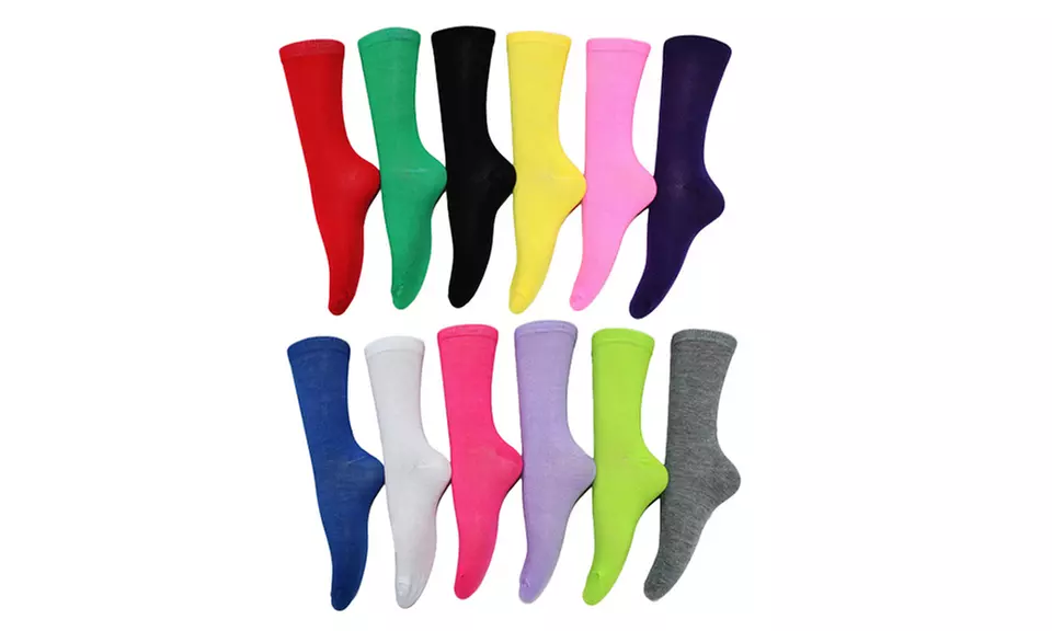 Frenchic Women's Crew Socks (12-Pairs) - Second Medium