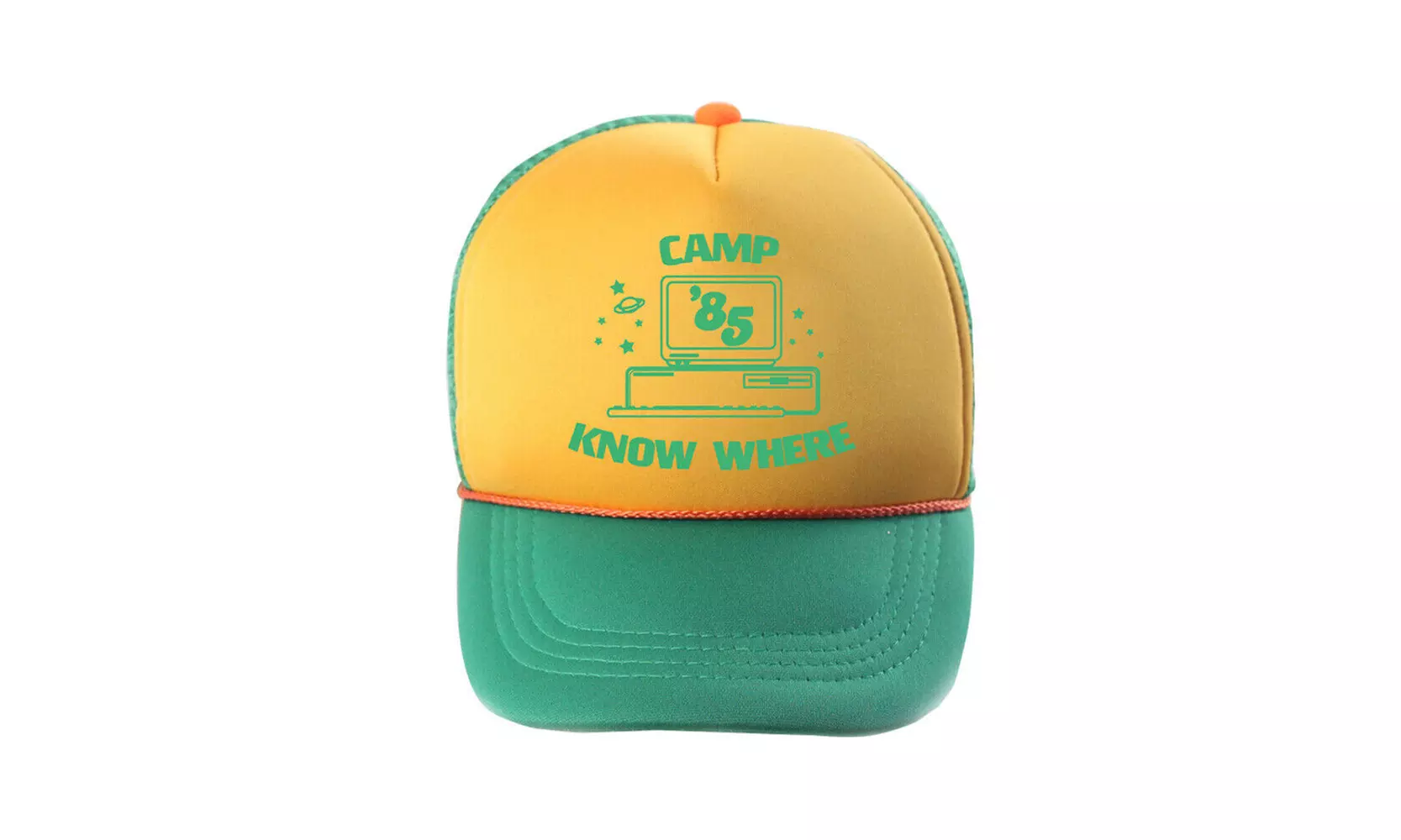 2019 Stranger Things 3 Dustin Hat " Camp Know Where" Baseball Cap Cosplay Prop - Primary Image