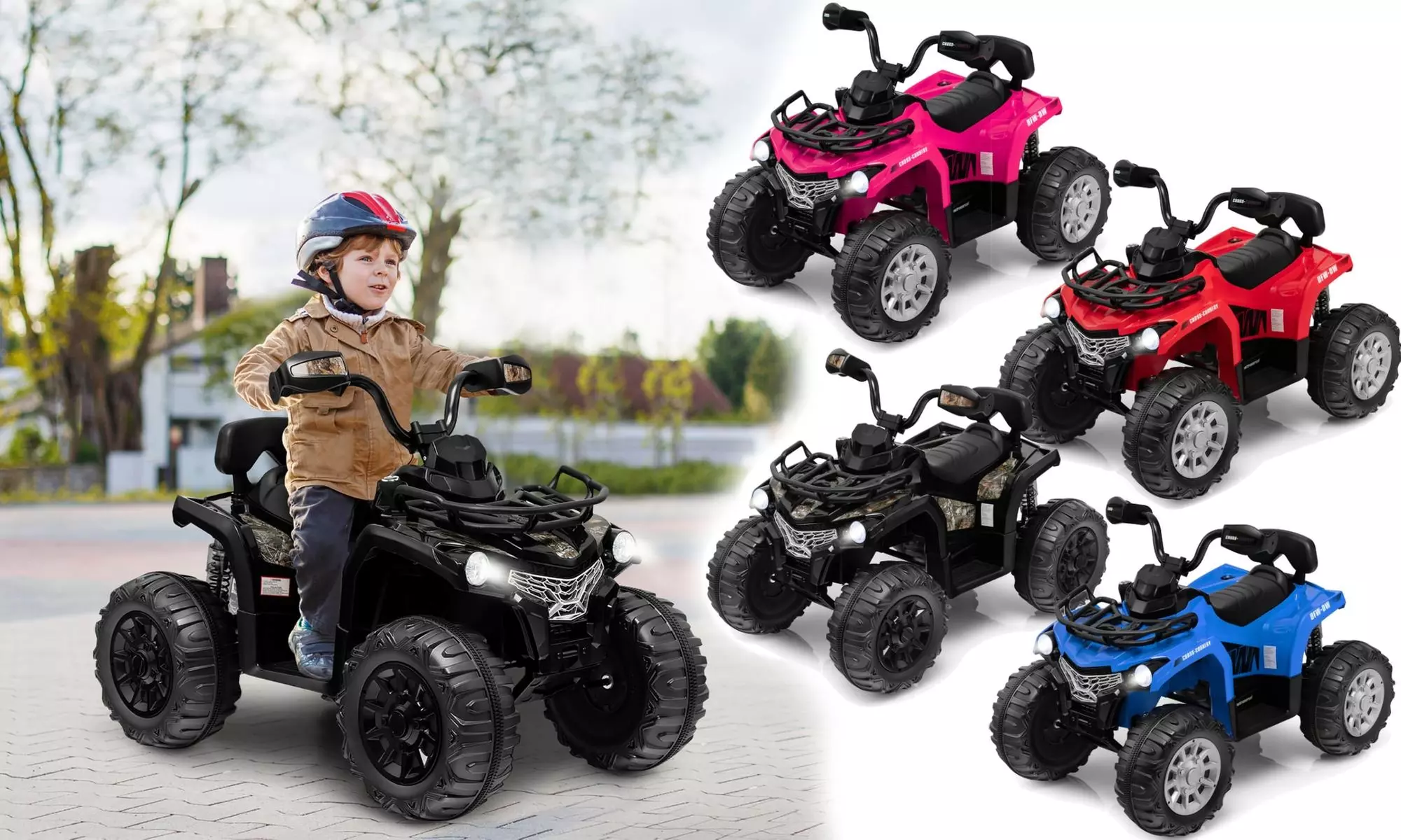 Costway 12V Kids Ride On ATV Electric 4-Wheeler Quad 2 Speeds w/ Mp3 Headlights - Primary Image