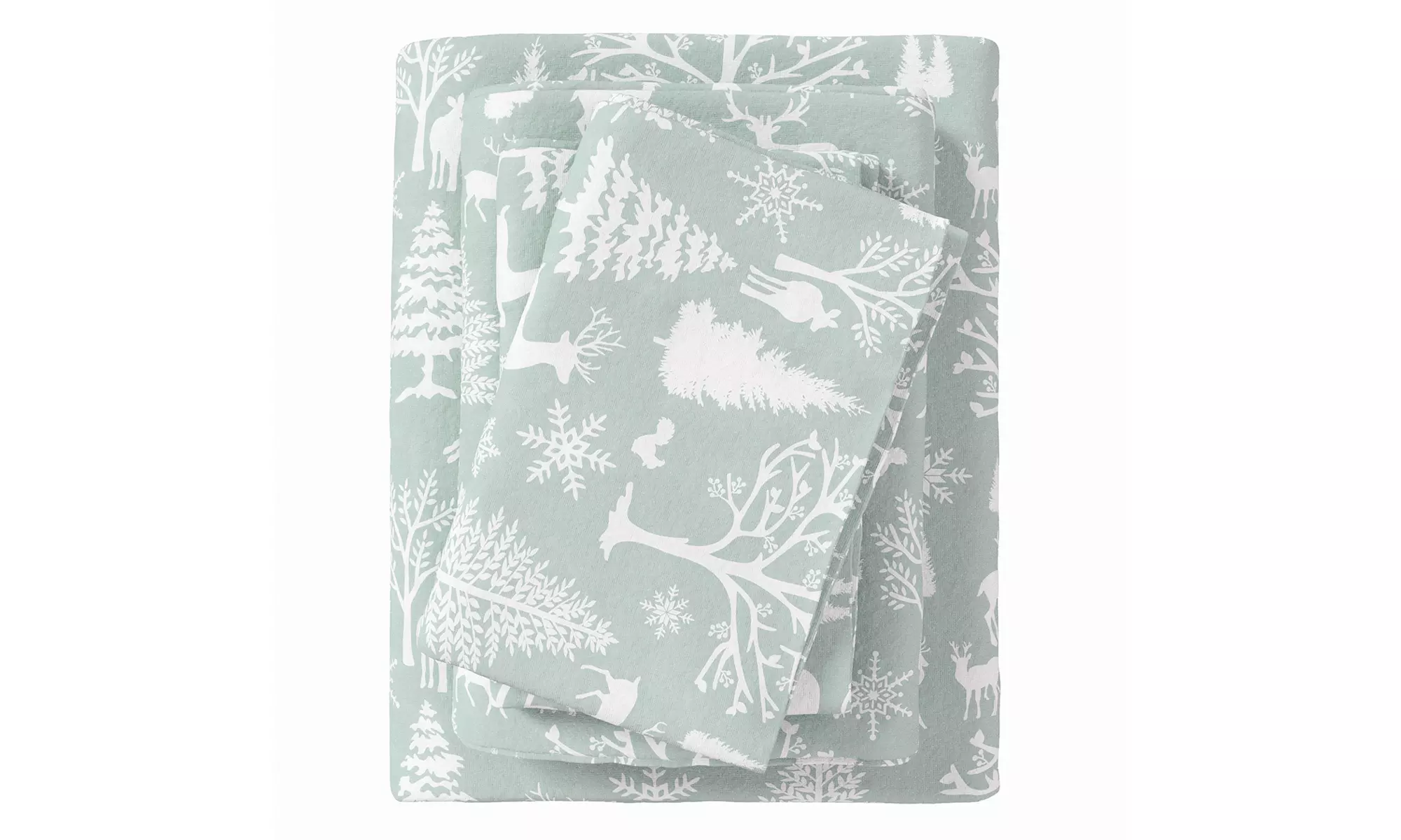 Nature Print Turkish Cotton Flannel Sheet Set