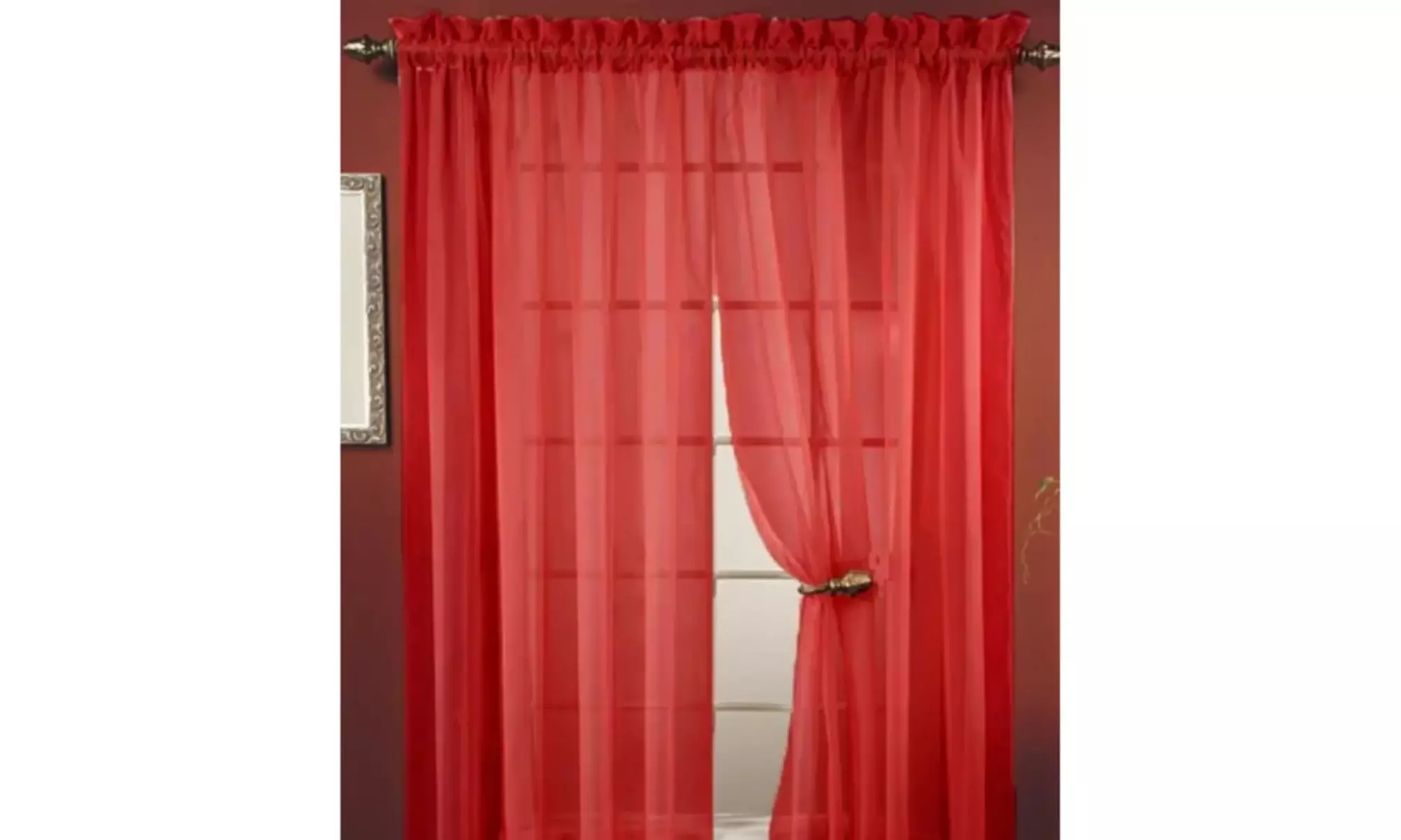 Lisa Sheer Curtains Voile Polyester Window Curtain Panel Grommet Top 55" X 84" 