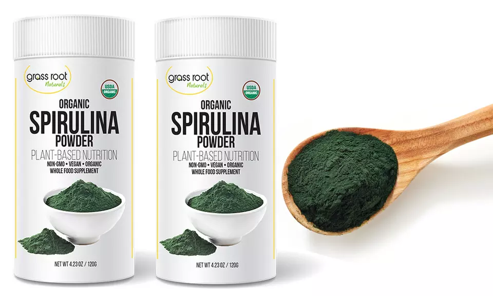Grass Root Naturals Certified Organic Spirulina Powder Dietary Supplement (1- or 2-Pack) - Primary Image