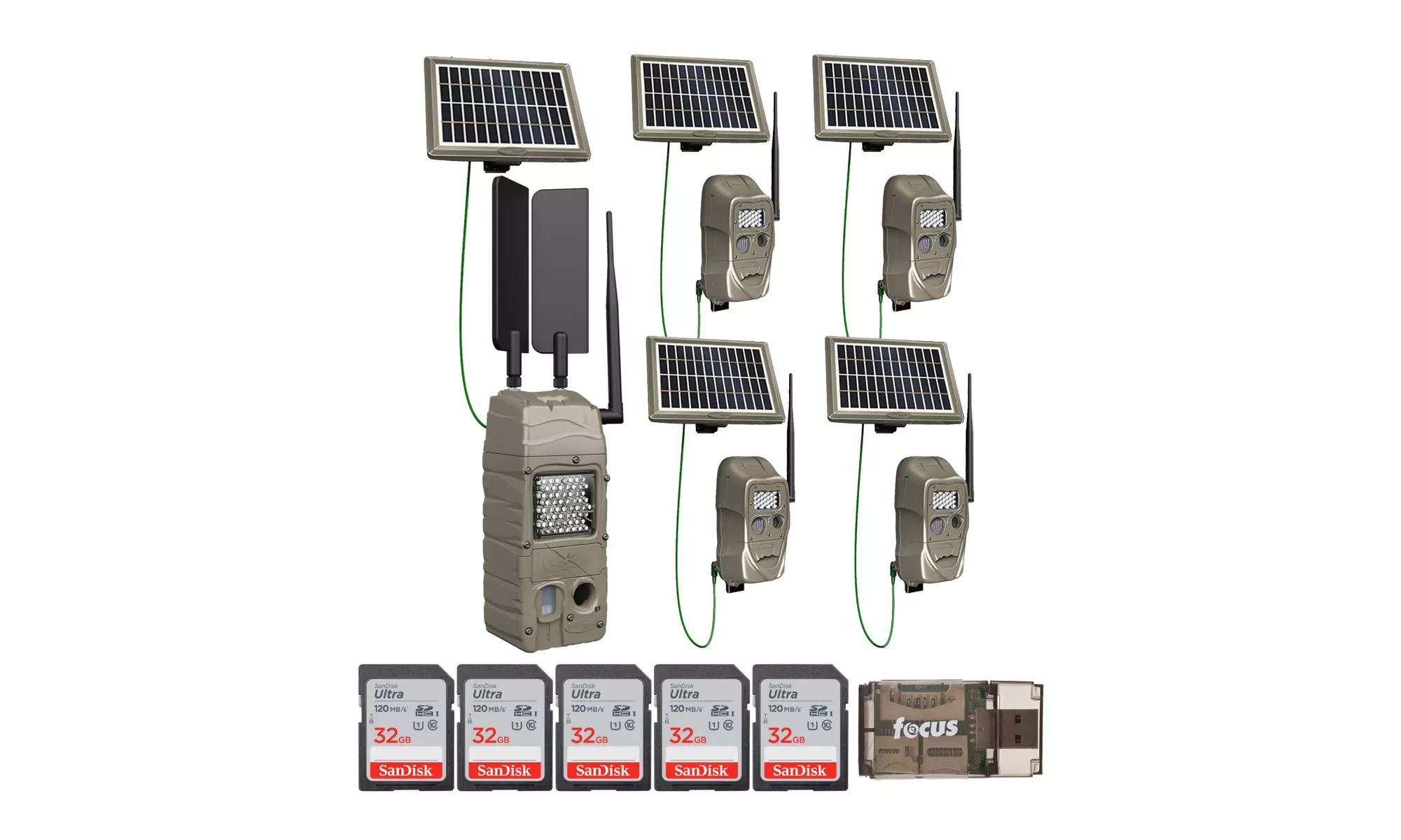Cuddeback CuddeLink Starter Kit 4plus1(ATT) J-1521 w/ 5 Solar Power Bank Bundle - Second Medium