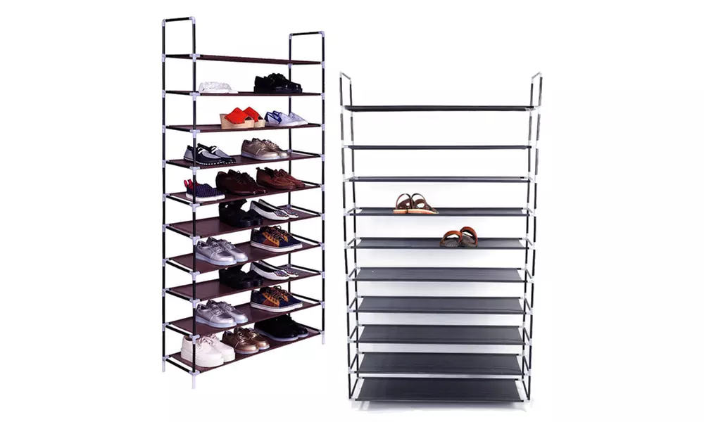 3ft Ultra Large Capacity 10 Layers Non-woven Fabrics Shoe Storage Rack Organizer - Primary Image