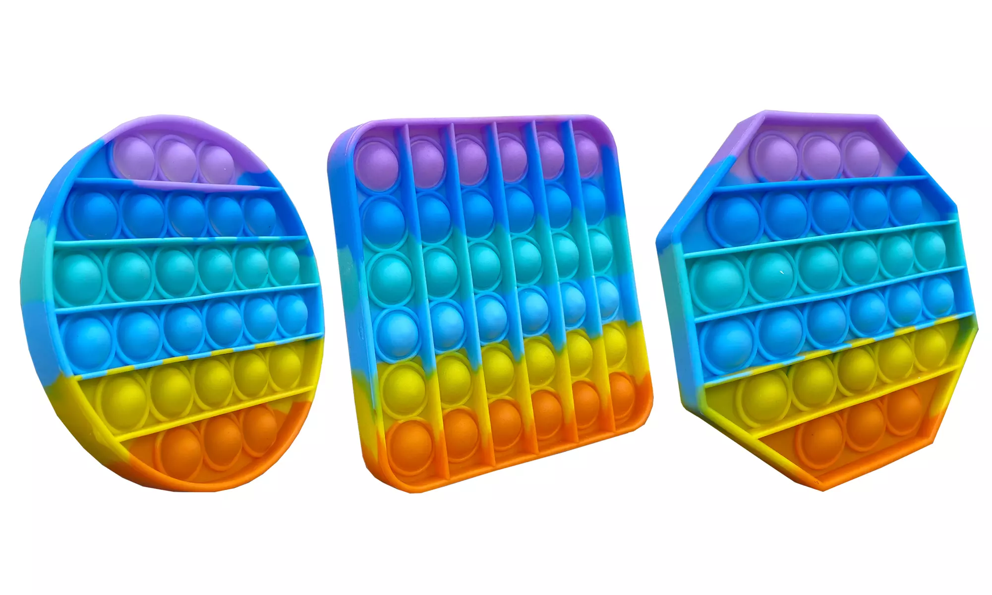 3-Pack Rainbow Fidget Bubble Popper Anti Stress Toy - Primary Image