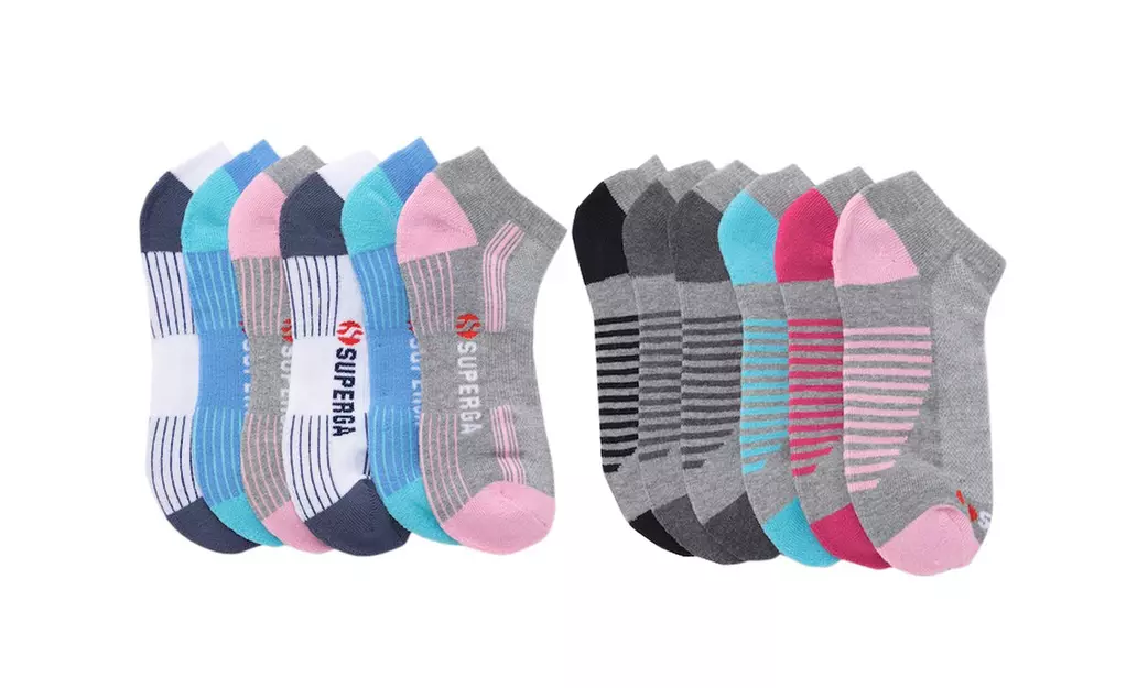 Superga Cushioned Athletic Low-Cut Socks with Arch Support (6- or 12-Pairs) - Second Medium
