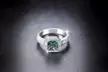 Women's fashion beautiful white gold square cubic zirconia ring - Second Medium